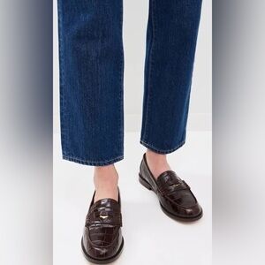 Madewell Women's Porto Croc Embossed Penny Loafers